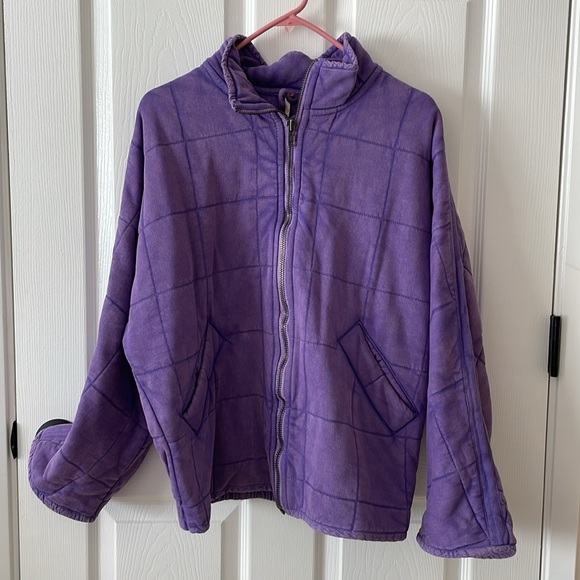 Free People quilted dolman in moonberry - Picture 4 of 9